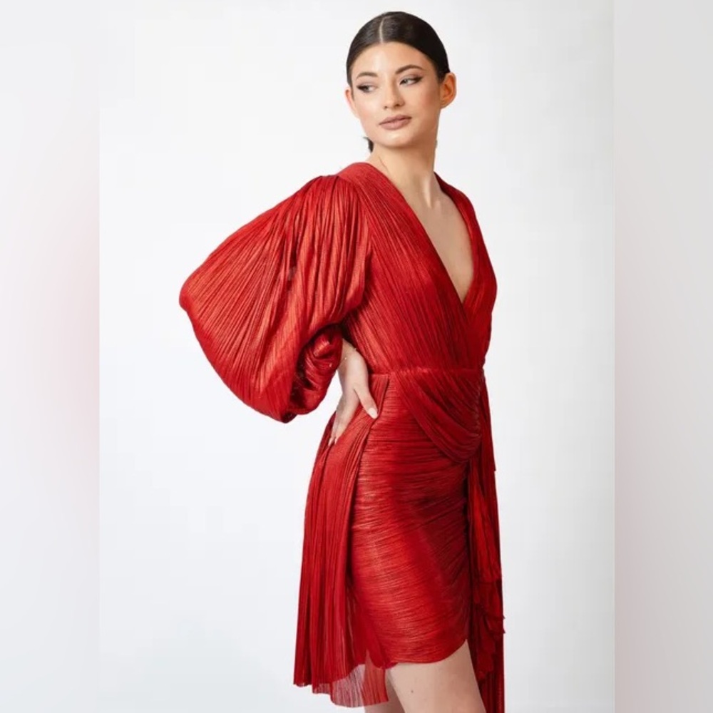 WOMEN'S LIDA ONE-SHOULDER DRAPED MINIDRESS IN SALSA NWT US 4/UK 10